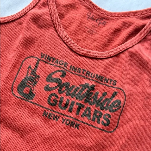 Red Tank Top with Graphic Print - Picture 2 of 3